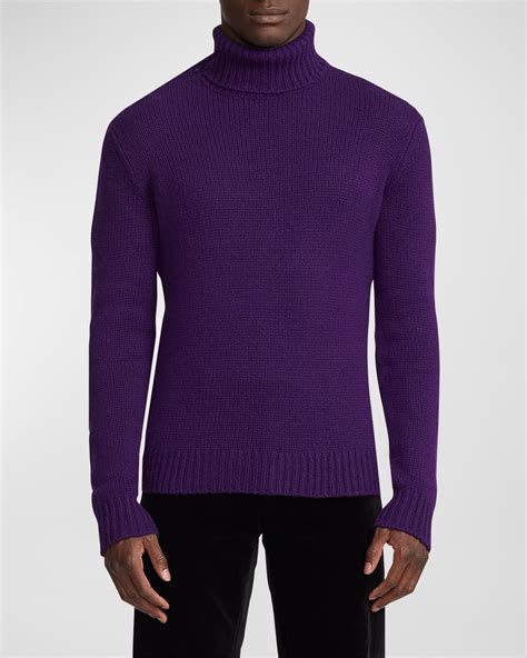 Ralph Lauren Purple Label Men's Birdseye Cashmere Quarter-Zip Sweater ...
