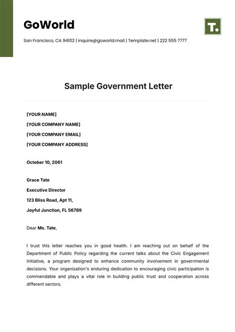 Sample Letter to Politician 的图像结果