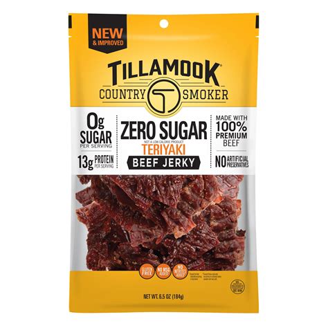 Tillamook Country Smoker Keto Friendly Zero Sugar Beef Jerky, Teriyaki ...