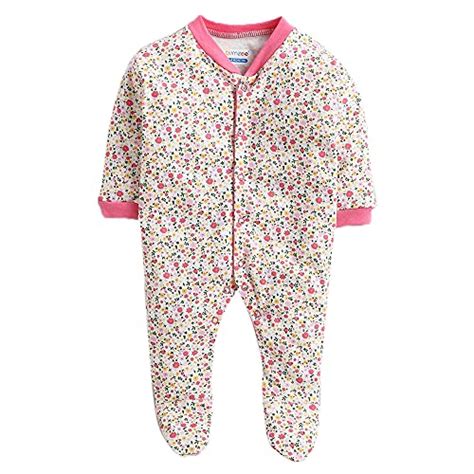Buy Hopscotch Baby Girls Cotton Floral Printed Footies Pack of 2 in ...