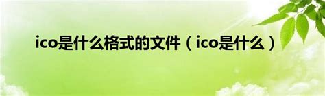 ico是什么格式的文件（ico是什么）_环球知识网
