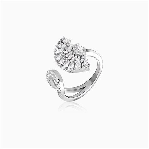 Silver Peacock Heritage Ring – GIVA Jewellery
