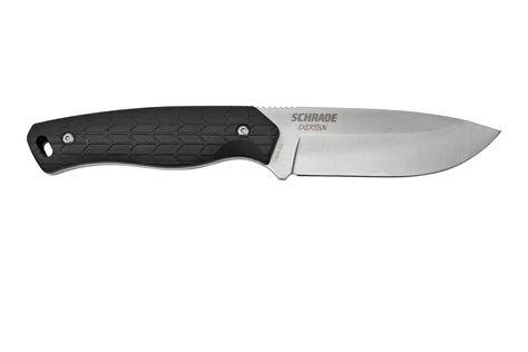 Schrade Exertion Drop Point Knife 1159309, black fixed knife ...