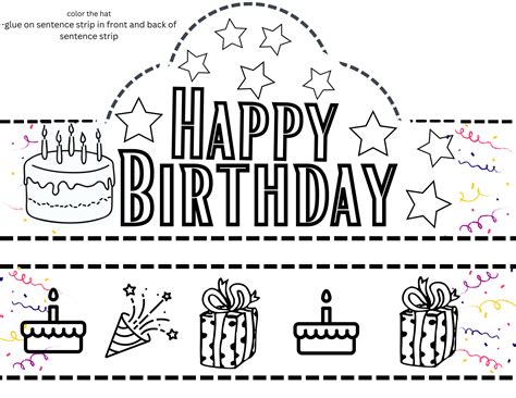 Happy Birthday Crown, Printable Crown, Paper Crown, Daycare, School ...