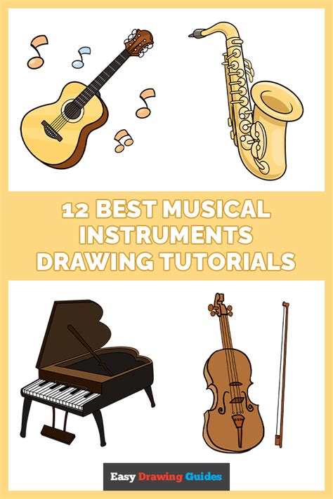 Image result for How to Draw Musical Instruments Easy