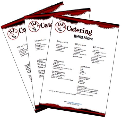 Catering Menu 的图像结果
