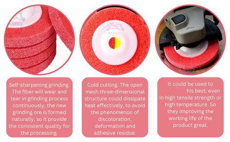 RABBIT® Non Woven Polishing Disc 4inch (pack of 6pcs). Nylon Fiber ...