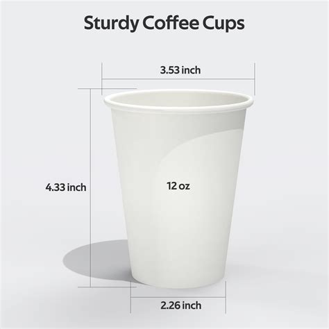 Snapklik.com : 100 Count 12 Oz Coffee Cups, Leak-Free Food Safe Paper ...
