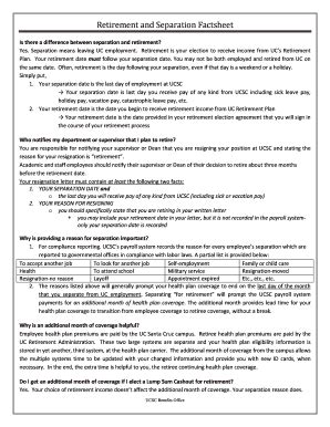 Fillable Online Retirement and Separation Factsheet Fax Email Print ...