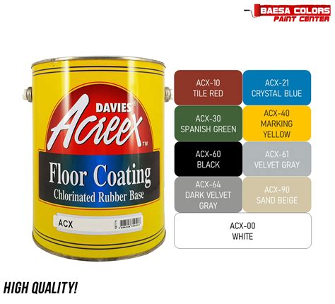 DAVIES® Acreex™ Rubberized Floor Coating – BAESA COLORS PAINT CENTER