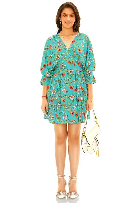 Floral Mini Dress | Puff-Sleeve Belted | Pretty Pixie