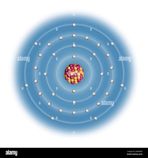 Bromine (Br). Diagram of the nuclear composition and electron ...