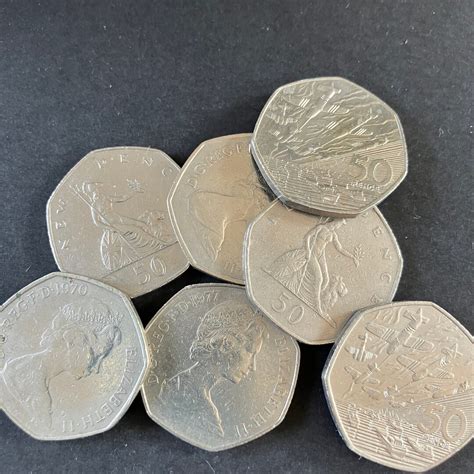 50p Collectible Coins, Royal Mint Coin Hunt, 50p British Coins, Large Discontinued 50p, D Day ...