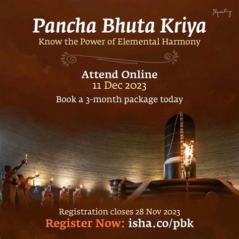 Experience Pancha Bhuta Kriya from the comfort of your own home. | Isha ...