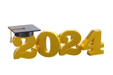 Class of 2024 3d icon. Congratulation graduates design template with ...