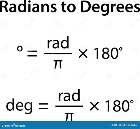Relation between Degree and Radian. Vector Illustration Image Stock Vector - Illustration of ...
