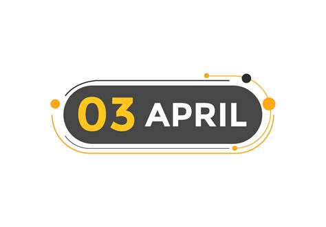 april 3 calendar reminder. 3rd april daily calendar icon template ...