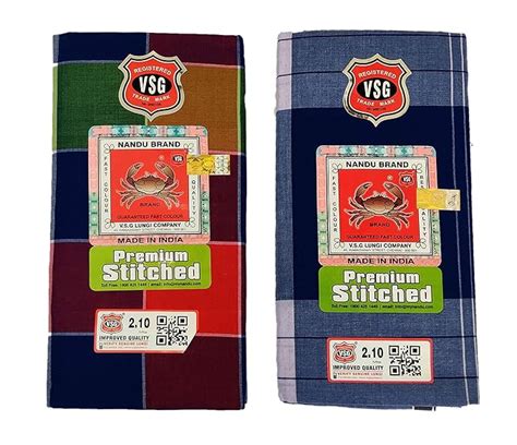 Nandu Brand Men's Cotton Stitched Lungi (Pattern May Vary, Multicolour ...
