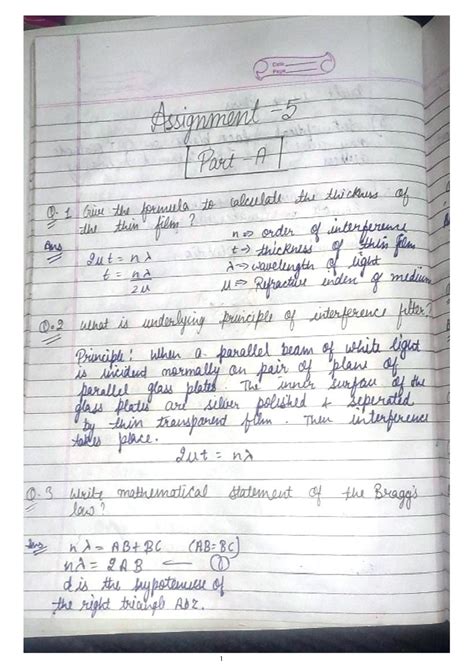 Compressed physics 5 - Date Page, Assignment Part A ein 1 Give the ...