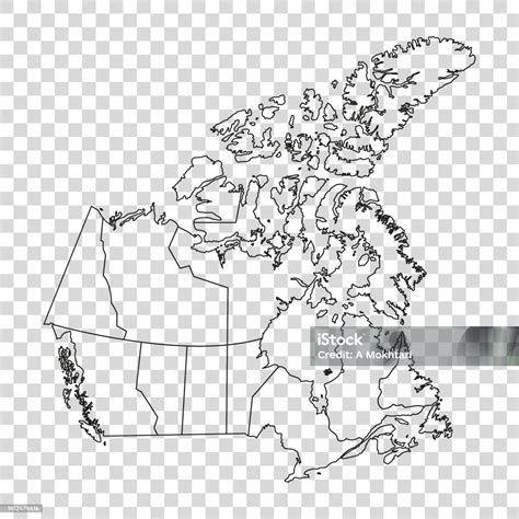 Map Of Canada In Line Drawing On A Transparent Background Stock Illustration - Download Image ...