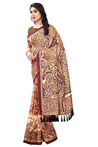 Buy SILK LAND Women's Ajrakh Kalamkari Chanderi Cotton Digital Printed ...