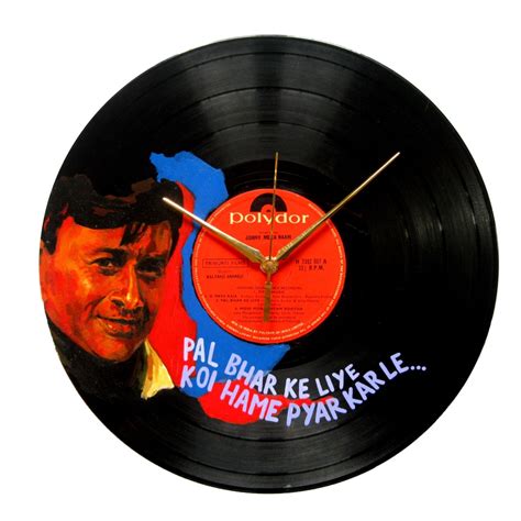 Hindi gramophone records for sale converted to clocks: Johny Mera Naam