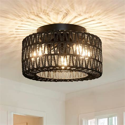 Rattan Light Fixture Flush Mount at Nina Pierson blog