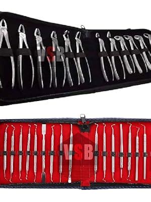 VSB Dental Extraction Forcep (set of 12) & Conservative Kit/Filling ...