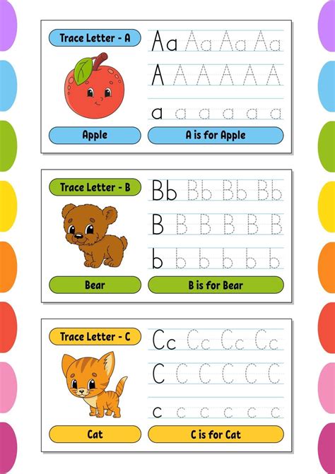 Writing letters. Set tracing page. Practice sheet. Worksheet for kids. Learn alphabet. Cute ...
