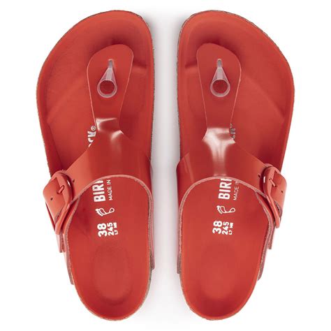 Gizeh Big Buckle Natural Leather Patent High Shine Tomato | BIRKENSTOCK