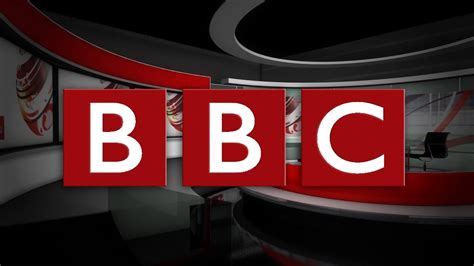 the bbc logo is shown in front of a black and white background with red ...