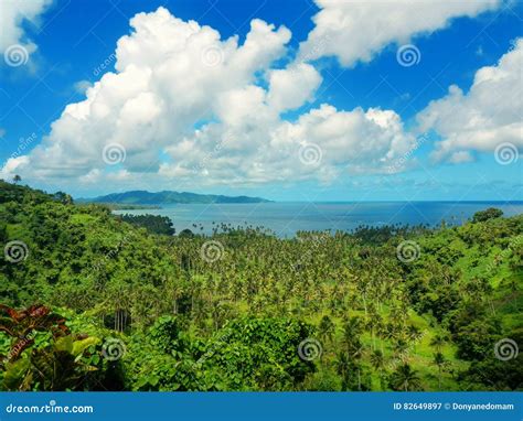 View of Bouma National Heritage Park and Somosomo Strait on Taveuni ...