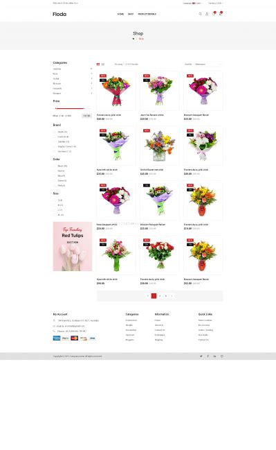 响应式鲜花店在线商城网站模板-代码-最代码