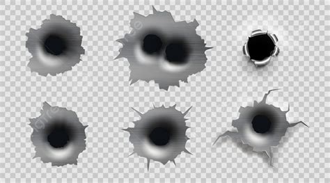 Bullet Hole Vector PNG Images, Isolated Bullet Holes On Transparent ...