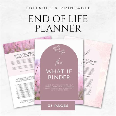 End of Life Planner Template Printable Funeral Planner Death Planner ...
