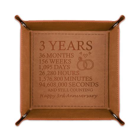 Amazon.com: 3 Years Marriage Anniversary Gift for Couple, Engraved ...
