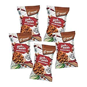 SHREGO Mirch Masala Roasted Peanuts, Healthy Namkeen and Snacks, Pack ...