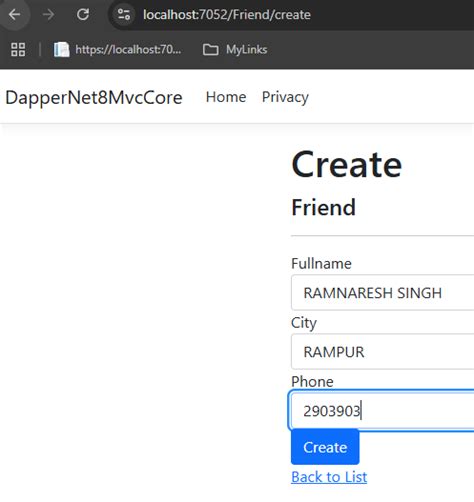 Image result for Create Registration Form Asp.net Core Using Dapper