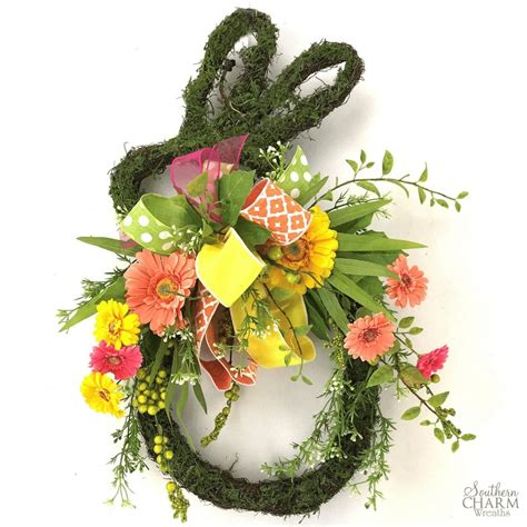 How to Make a Bunny Wreath Door Hanger | How to Make an Easter Wreath ...