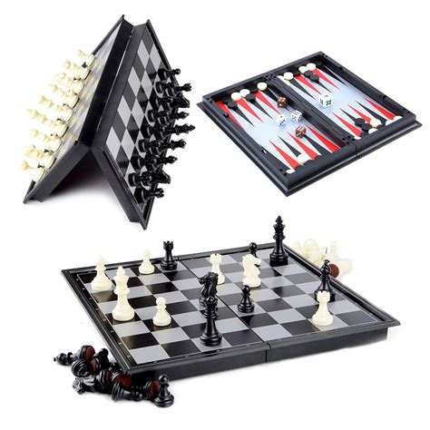 Buy Chess/Checkers/Backgammon 3 in 1 Set, Hoshin Portable Folding ...
