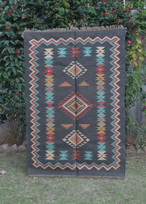 Get Zig Zag Multicolor Border Rug at ₹ 6000 | LBB Shop