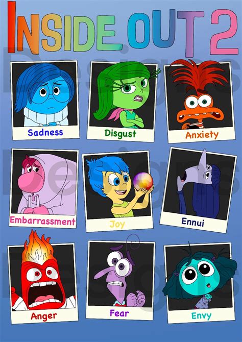Pixar Inside Out 2 characters digital download | Inside out coloring ...