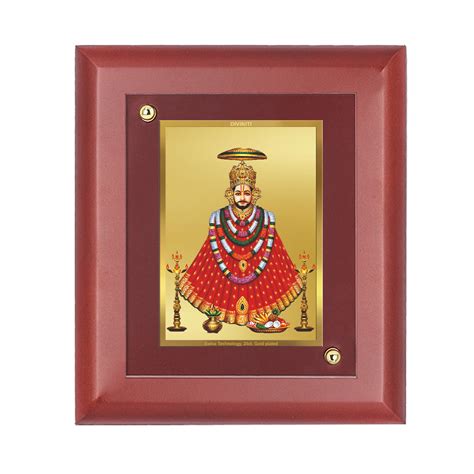 DIVINITI Khatu Shyam with Garlands Gold Plated Wall Photo Frame, Table ...
