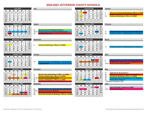 Calendar | Jefferson County Schools
