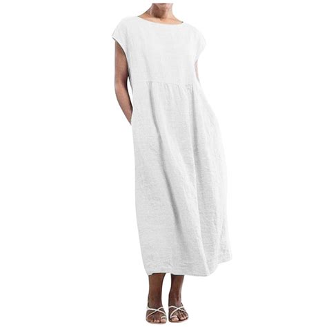 UPPADA Baggy Kaftan Long Dress for Women Plus Size Linen Dresses Summer ...