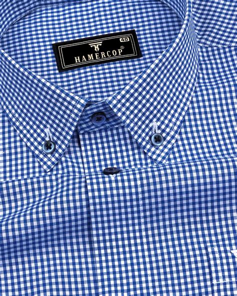 Exotic Blue with White Yarn-Dyed Check Cotton Shirt – Hamercop