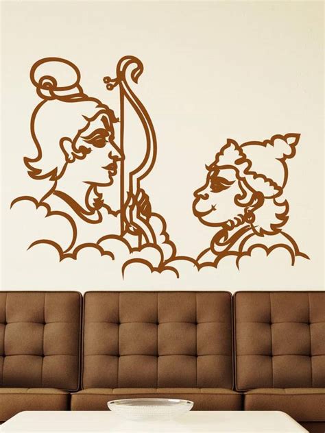 WALLMANTRA Ram & Hanuman Wall Decal. Large Vinyl Stickers Price in ...