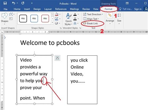 Microsoft Word Tutorial - Creating Link Between Two TextBoxes