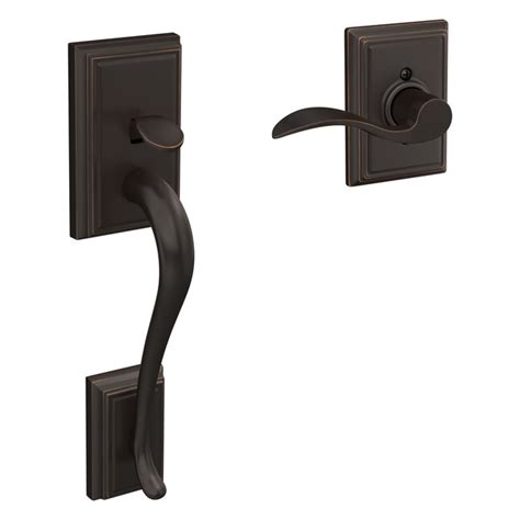 Schlage Addison Aged Bronze Entry Door Handleset with Accent Lever ...