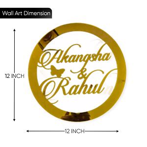 Galaxy Print Creations Customized Acrylic Round Golden Words Shiny Look ...